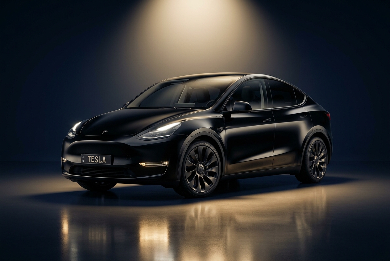 Tesla Model Y noir, véhicule Réserver VTC Nantes